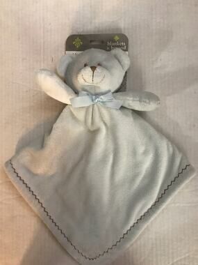 Blankets & Beyond NUNU Lovey Blue/Gray Security Blanket NEW Cozy Comfy Kidcore